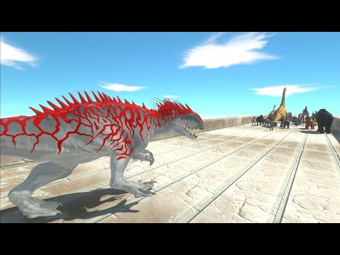 Trying to escape from Indominus Rex Max Level - Animal Revolt Battle Simulator