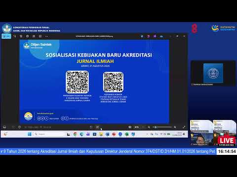 Sosialisasi Permendiktisaintek 9/2026 & Kepdirjen 374/2026 tentang Juknis Akreditasi Jurnal