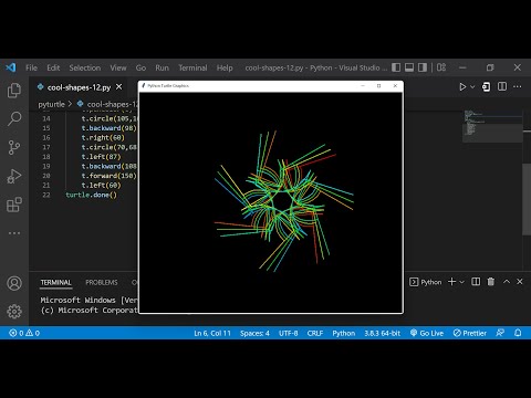 Python Turtle Graphics 24 Cool Shape Drawing Python Turtle Coding Video Learnonpy