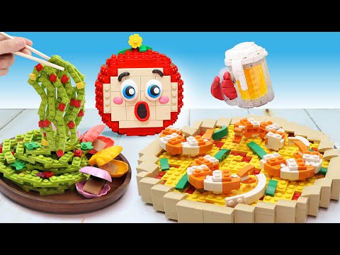 Lego Food: CHEESE BURST PIZZA at Domino Is it BEST Pizza? | ASMR Video