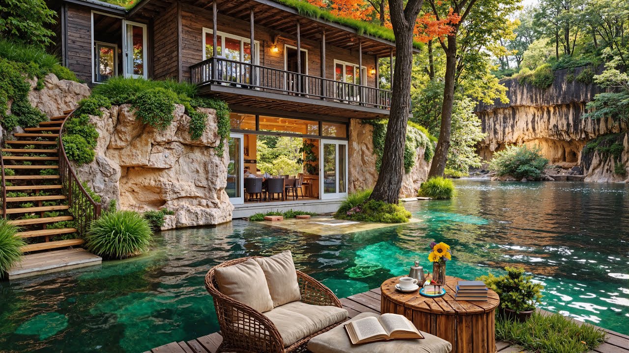 Tranquil Lake Cabin Jazz with Relaxing Nature Sounds ☕ Smooth Coffee Vibes for Peaceful Days
