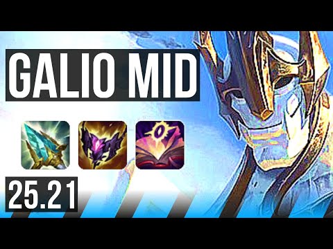 GALIO vs FIZZ (MID) | 8 solo kills, 16/2/6, Dominating | KR Master | 25.21