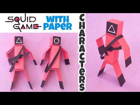 How to make Squid Game Characters with paper - DIY Squid Game at Home - Paper Squid Game