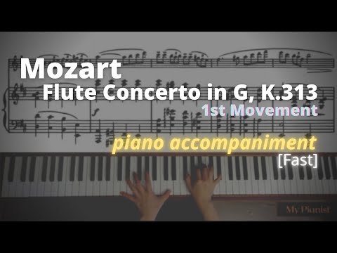 Mozart - Flute Concerto in G, K.313, 1st Mov: Piano Accompaniment [Fast]