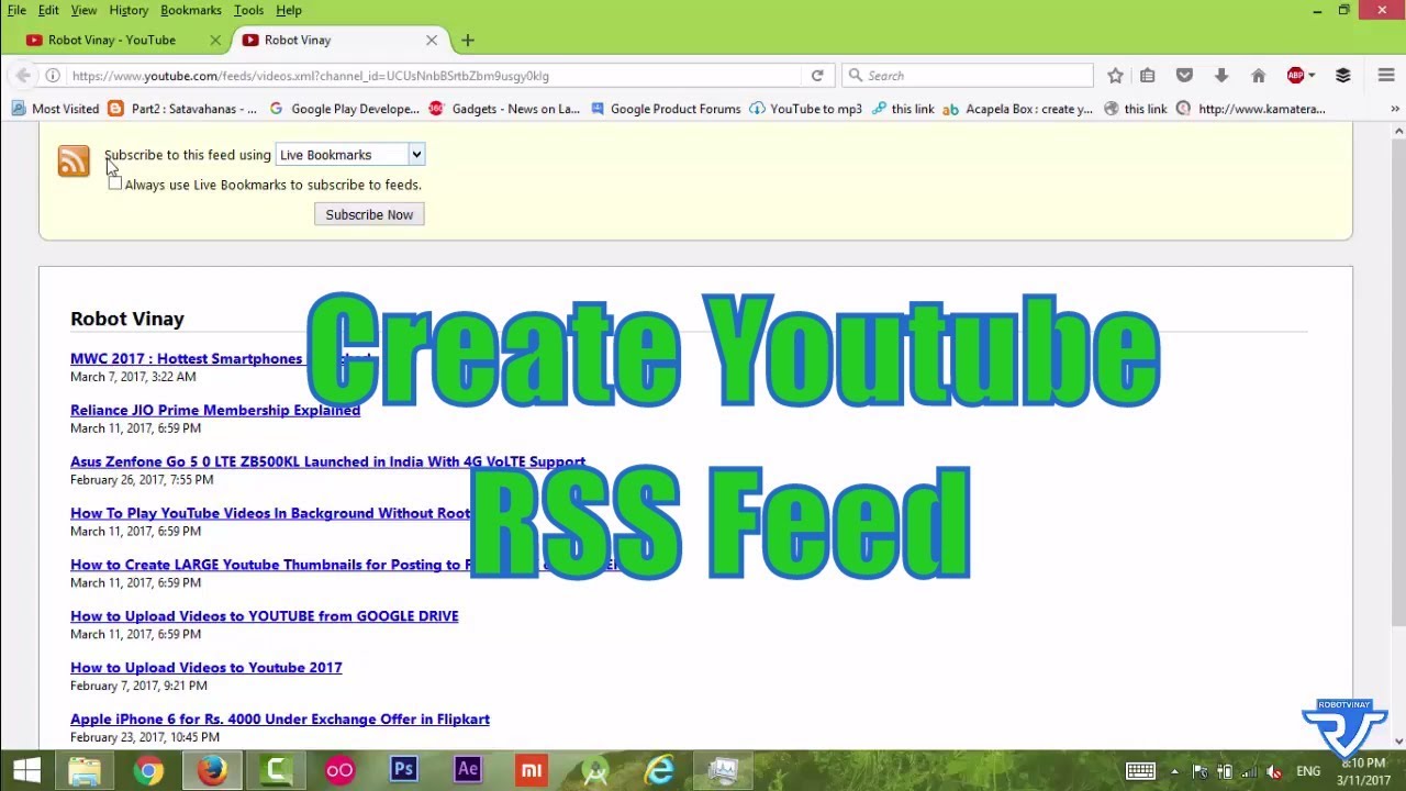 How to create RSS Feed Url for any Youtube Channel or Playlist