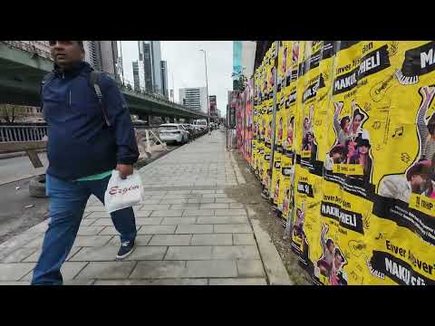 Istanbul Walking Tour - Büyükdere St (Levent) - Skyscrapers & Malls Part 2 4K