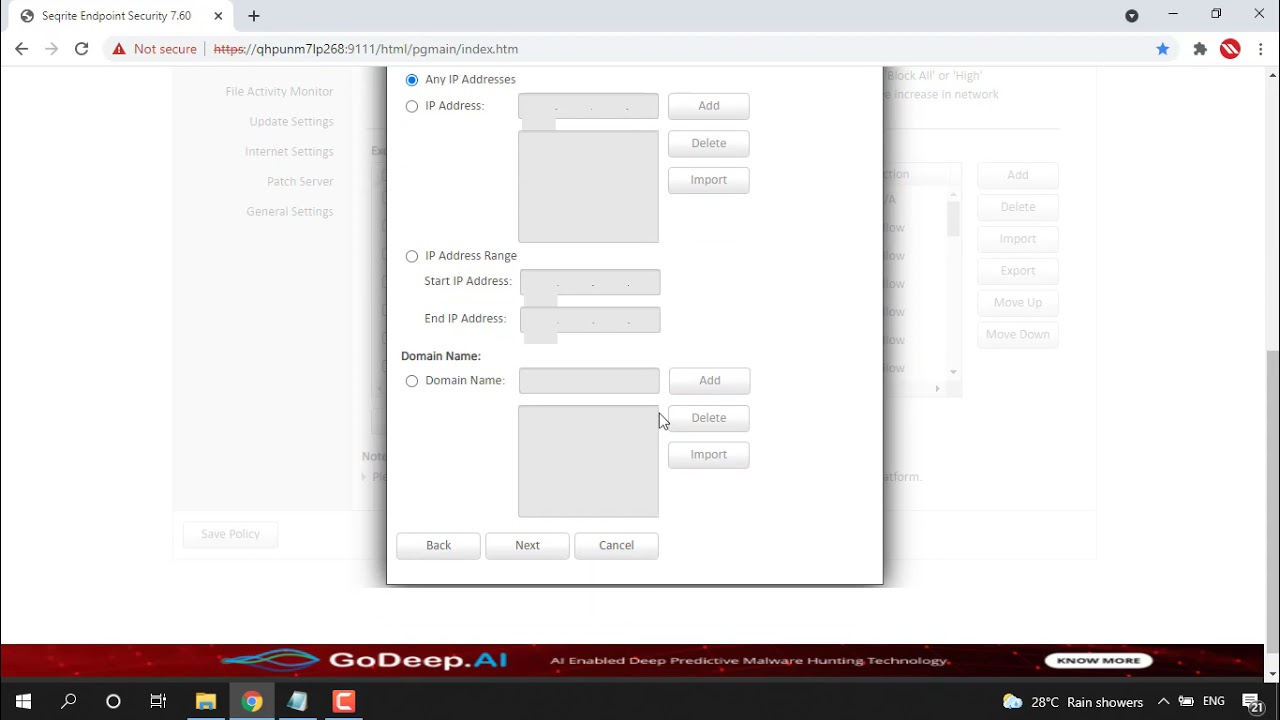 How to deny traffic of specific applications via Firewall settings in Seqrite EPS?