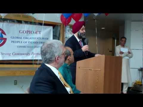 GOPIO-CT Independence Day Celebrations - Ambassador Manjeev Puri speaks.MP4