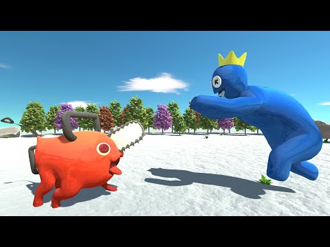 Who Will Win? Pochita vs Rainbow Friends Blue - Animal Revolt Battle Simulator