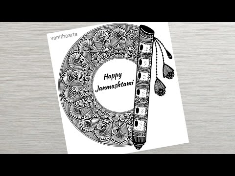 How to draw Mandala for Beginners flute feather mandala art flute feather drawing stepbystep