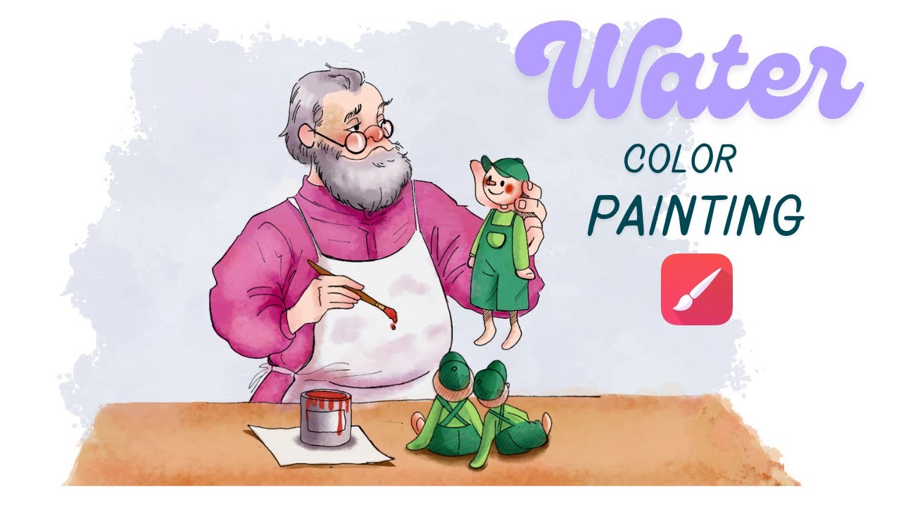 Watercolor tutorial on infinite painter