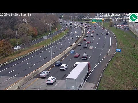 ODOT video shows dump truck hitting 2 signs on I-70 West in Columbus, closing all lanes