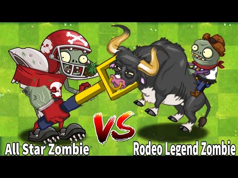 All Star Zombie VS Rodeo Legend Zombie - PvZ 2 Zombie Battlez
