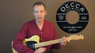Rockabilly Guitar Lesson - Buddy Holly - Blue Days Black Nights