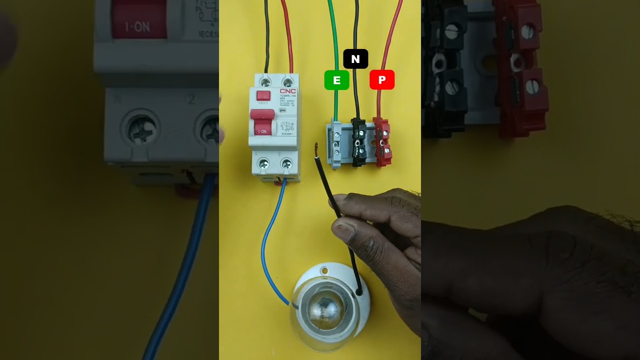 RCCB Testing by Using a lamp