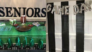 DOLLAR TREE FOOTBALL THEME PARTY SET UP (REFEREE BACKDROP)