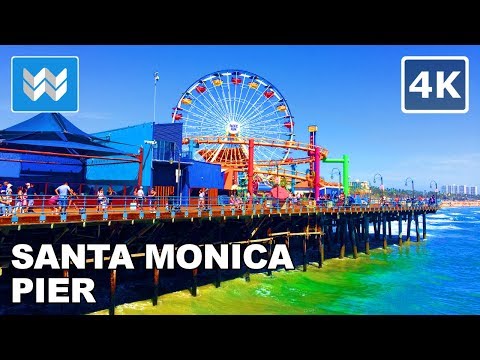 [4K] Walking tour of Santa Monica Pier in Los Angeles, California USA - Vacation Travel Guide