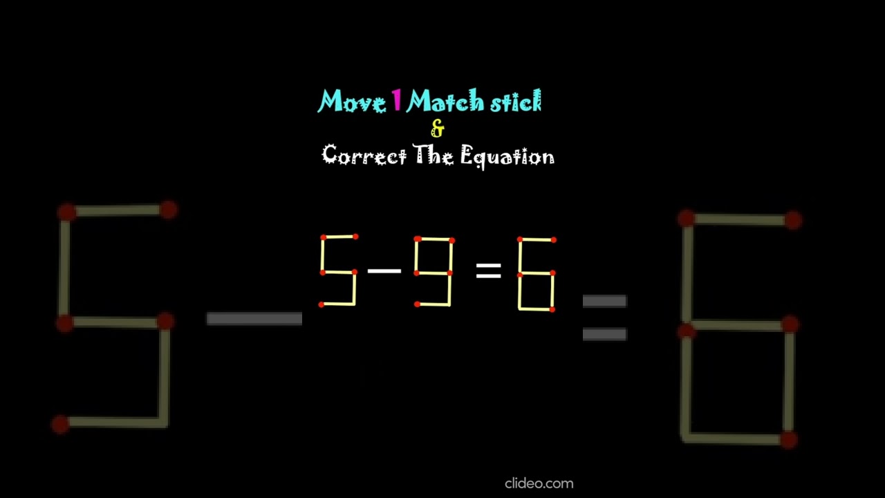 #shorts #matchsticks #matchstick PUZZLE 6 | Move 1 matchstick and Correct the equation