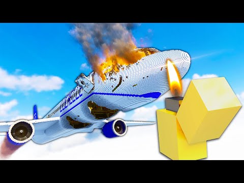 Causing a Plane CRASH from a LIGHTER - Teardown Mods Gameplay