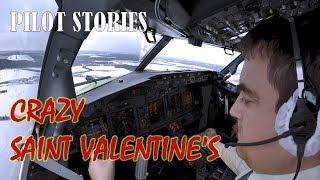 Crazy Saint Valentine's Day. Windy Landing in Moscow