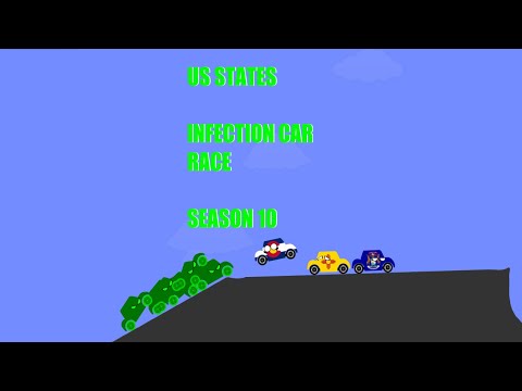 US States Infection Car Race | Country Cars | Algodoo | Season 10