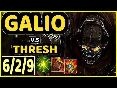 JELLY (GALIO) vs THRESH - 6/2/9 KDA BOTTOM SUPPORT GAMEPLAY - KR Ranked MASTER