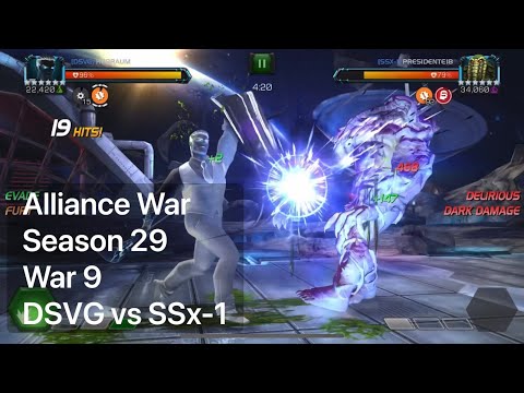 MCOC AW S29 War 9 - vs SSx-1 - Another very close one! Corvus Madness again