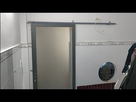 Mẫu cửa lùa nhôm ray treo hệ xingfa kéo siêu nhẹ / cách làm cửa lùa nhôm ray treo