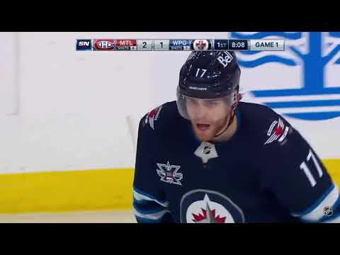 Adam Lowry 1-2 Goal Jets Vs Canadiens Game 1, 2021 Playoffs
