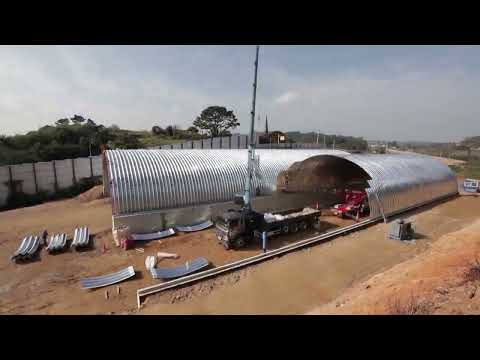 Time-lapse of FIXON corrugated steel plate construction