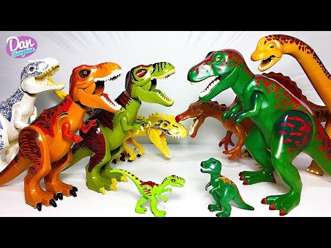 LEGO JURASSIC WORLD DINOSAURS VS PLAYMOBIL DINOS Toys! Dinosaur & Animal Collection !