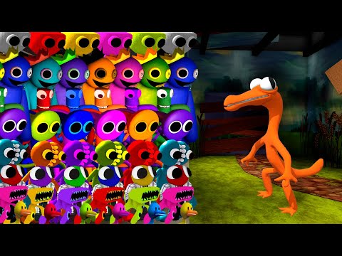 FNF Orange Swaps Boyfriend but vs Rainbow Friends All Phases | Friday Night Funkin Mod Roblox