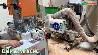 Mộng dương cnc 2 đầu 4 dao | máy làm mộng oval 2 đầu Woodmaster