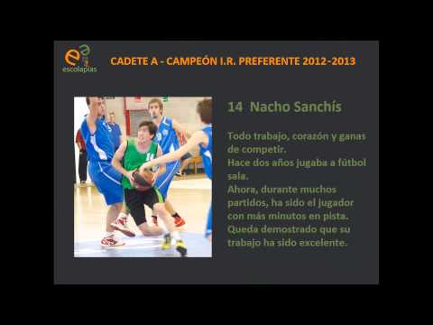 CB Escolapias Campeón Cadete IR Preferente 2012-2013