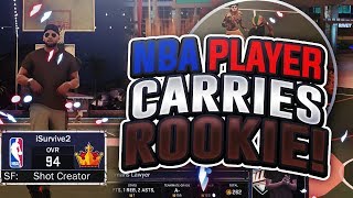 PRO BASKETBALL PLAYER HELPS ROOKIE REP UP!! THE SAD LIFE OF A ROOKIE ON NBA 2K17