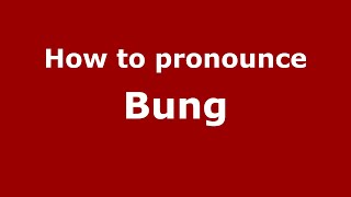 How to pronounce Bung