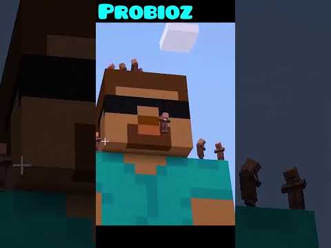 🔥 Probioz Statue Build with Villagers 😱 | Epic Minecraft Moment 🗿 #proboiz95 #shorts