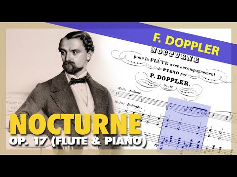 🎼F. DOPPLER - Nocturne (Op. 17) [for FLUTE and PIANO] - (Sheet Music Scrolling)
