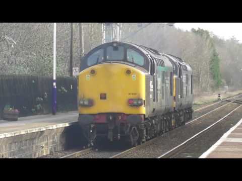 DRS Class 37s Nos 37605 & 37059 at Prudhoe & Metro Centre - 21st February 2017