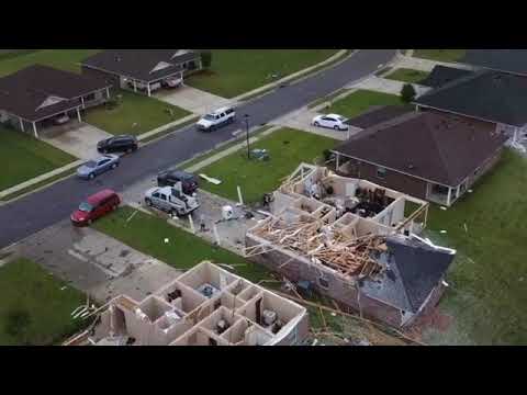 Drone Footage Captures Tornado Devastation in Monroe, Louisiana