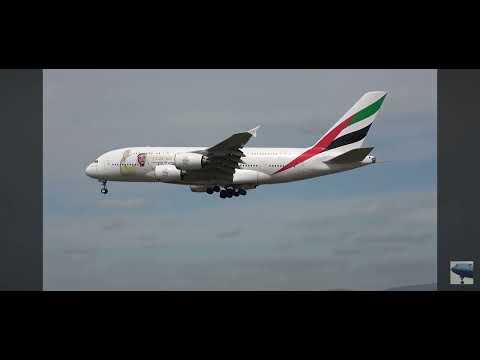 Emirates Airbus A380 landing special livery