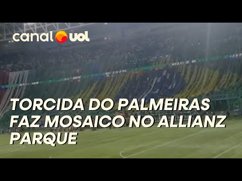 Palmeiras fans create a mosaic as the team enters the field for the Libertadores final!