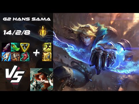 G2 Esports Hans Sama BOTTOM Ezreal vs Miss Fortune - EU Challenger Patch 25.S1.8