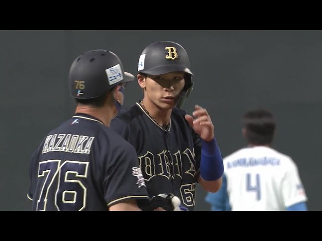 【1回表】フェンス直撃!! バファローズ・中川圭太 タイムリー3ベースヒットを放つ!! 2022年7月3日 北海道日本ハムファイターズ 対 オリックス・バファローズ