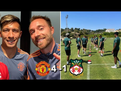 Man United vs Wrexham FC 4-1 |🔥Christian Eriksen stunning free kick Goal |✅ Martinez Debut