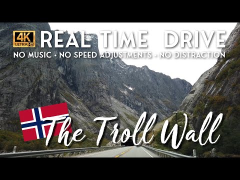 The Troll Wall - the tallest vertical rock face in Europe! Real Time Drive!