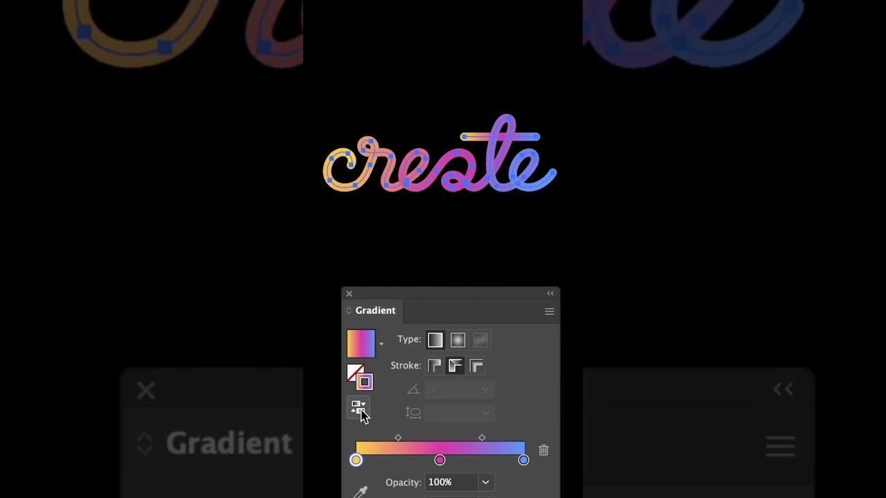3 gradient effects following a stroke #adobeillustrator #tutorial #gradient #graphicdesign