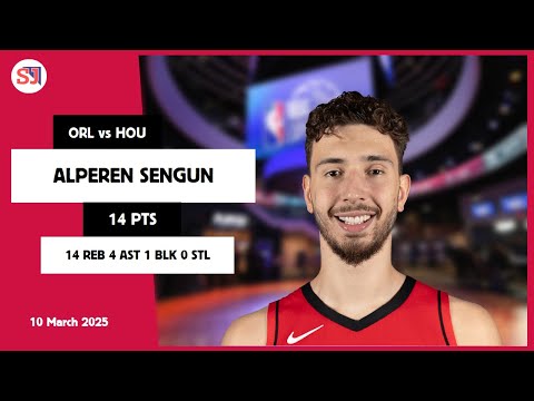 ALPEREN SENGUN 14 PTS vs ORL 10 Mar 24-25 HOU Highlights