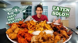 WINGSTOP CHICKEN WING EATING CHALLENGE! | Boneless Wings Eating Mukbang! | WingStop Party Platter!