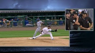 KC@DET: Escobar safe at first after call overturned